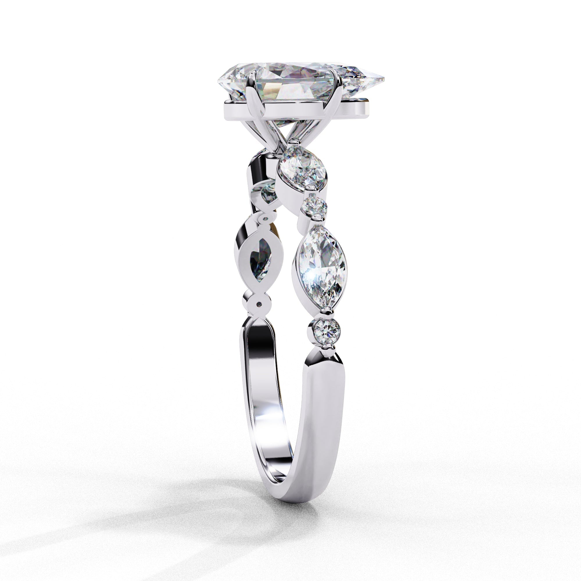 Radiant Brilliance Central Stone Diamond Ring