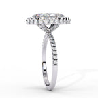 Radiant Diamond Cluster Central Stone Ring