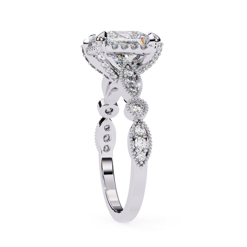 Elegant Diamond Side Stone Brilliance Ring