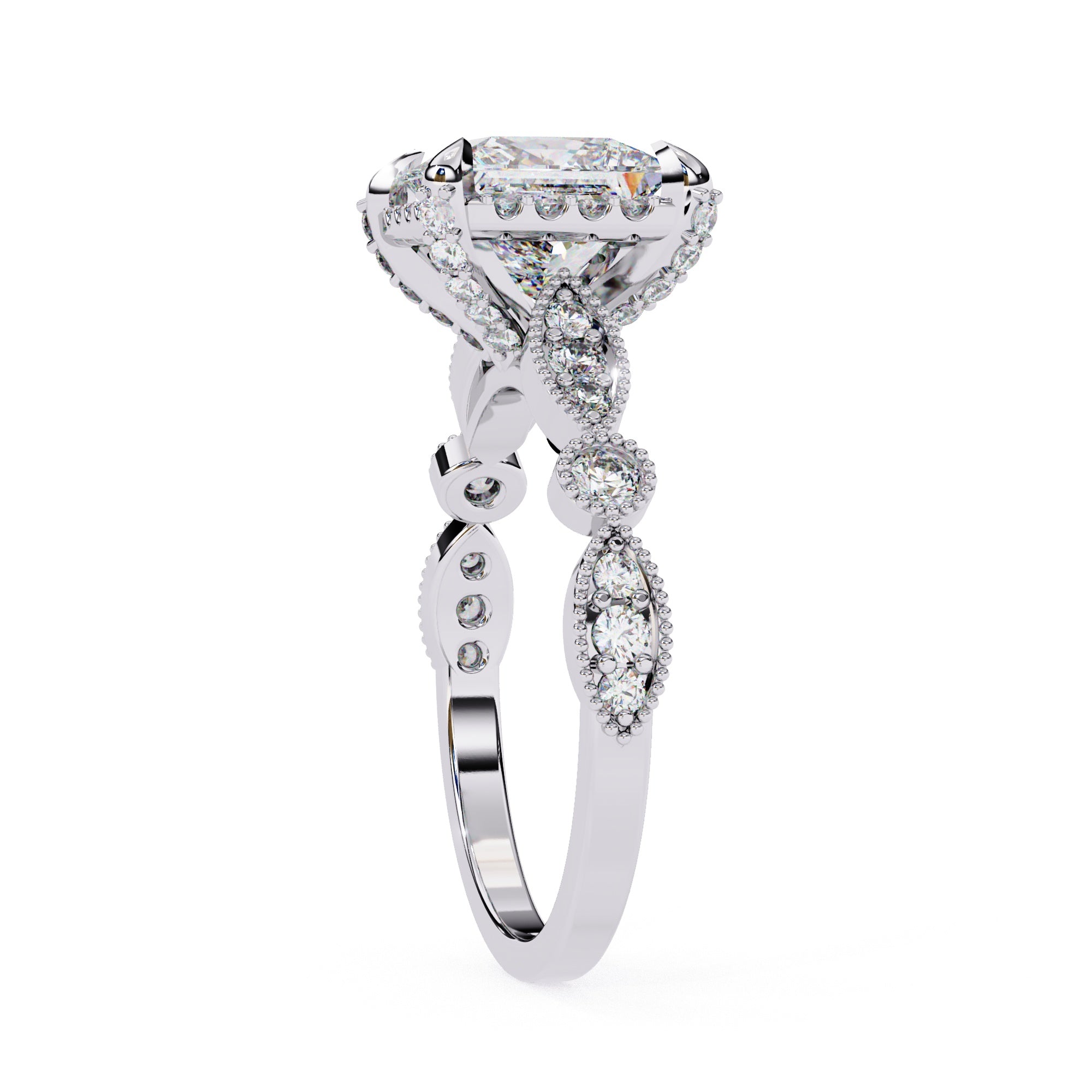 Elegant Diamond Side Stone Brilliance Ring
