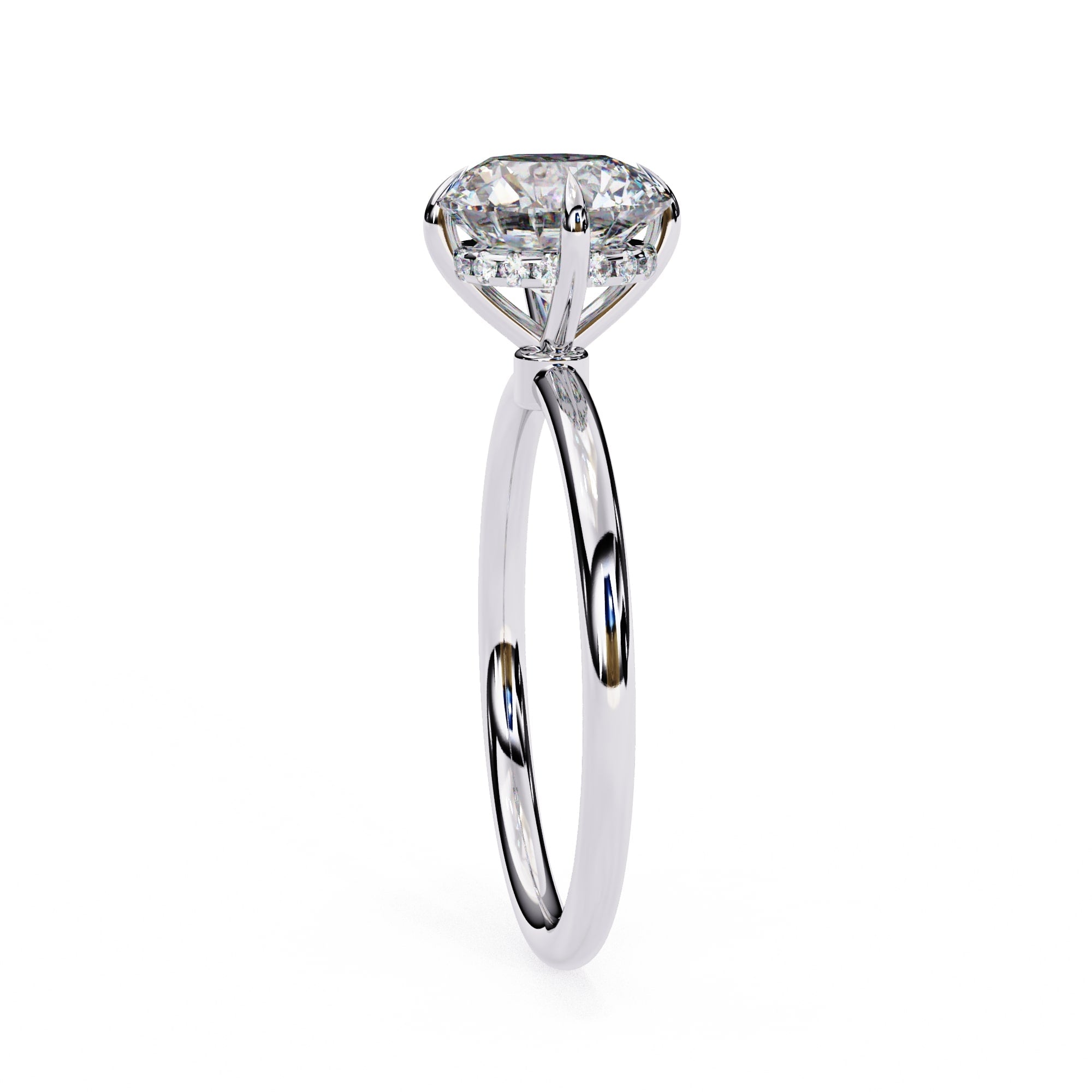Elegant Diamond Center Stone Ring with Side Accents
