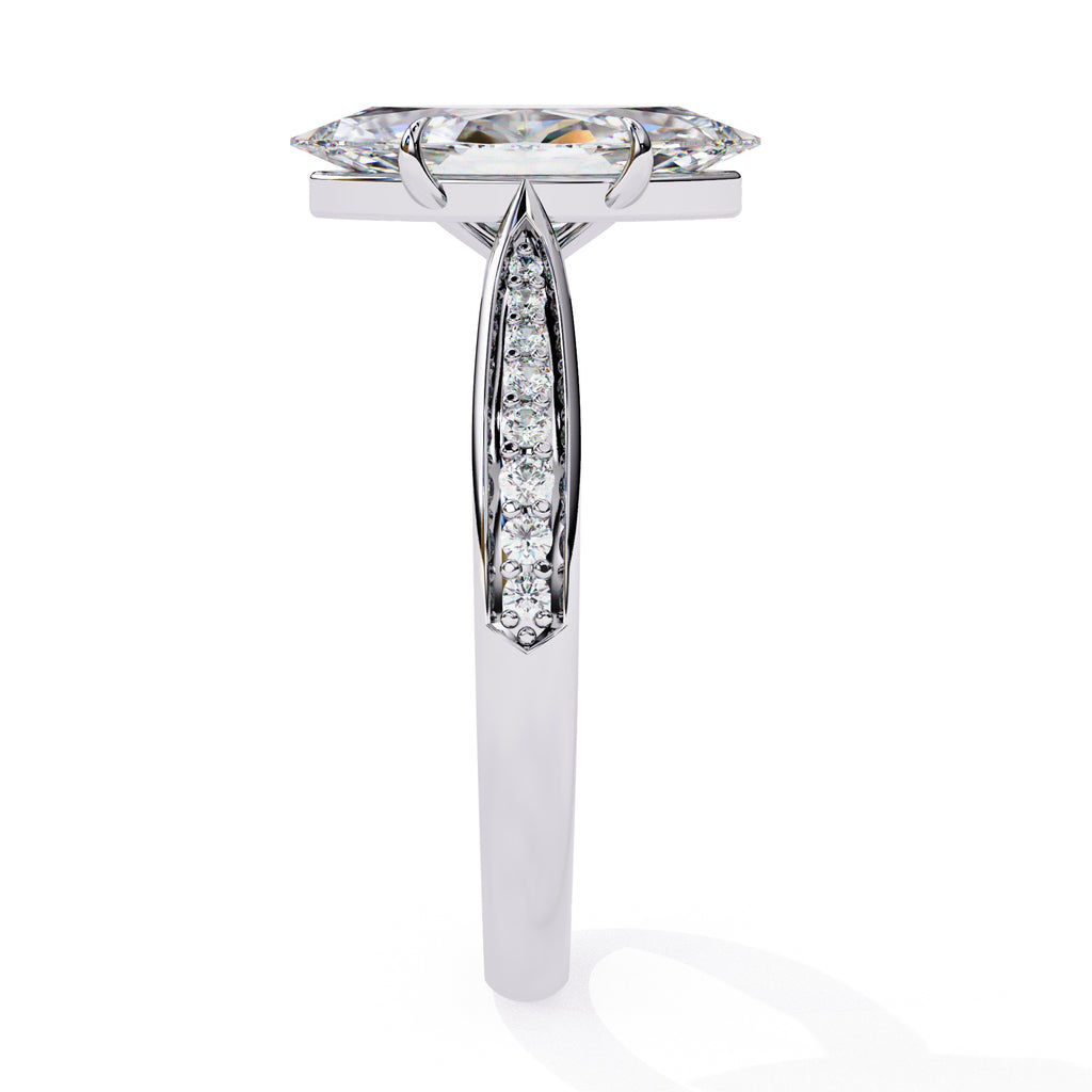 Elegant Central Stone Brilliance Ring with Shimmering Side Accents