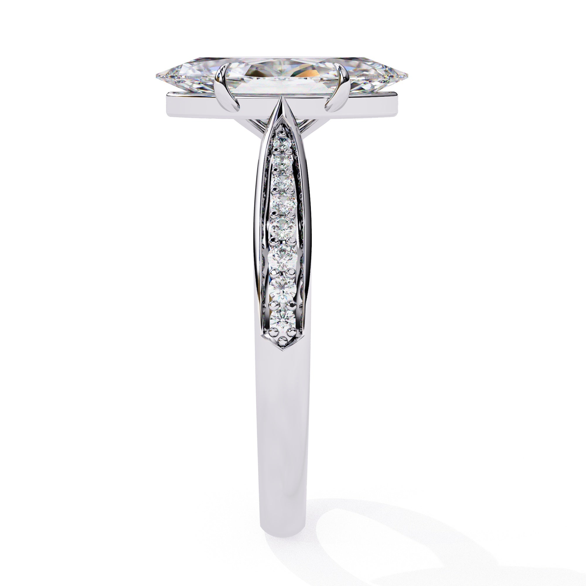 Elegant Central Stone Brilliance Ring with Shimmering Side Accents
