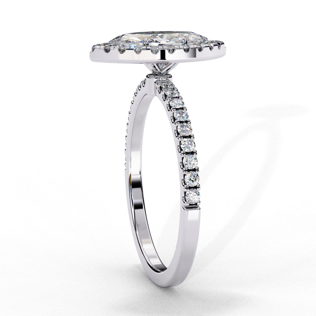 Elegant Central Stone Diamond Ring with Radiant Side Stones
