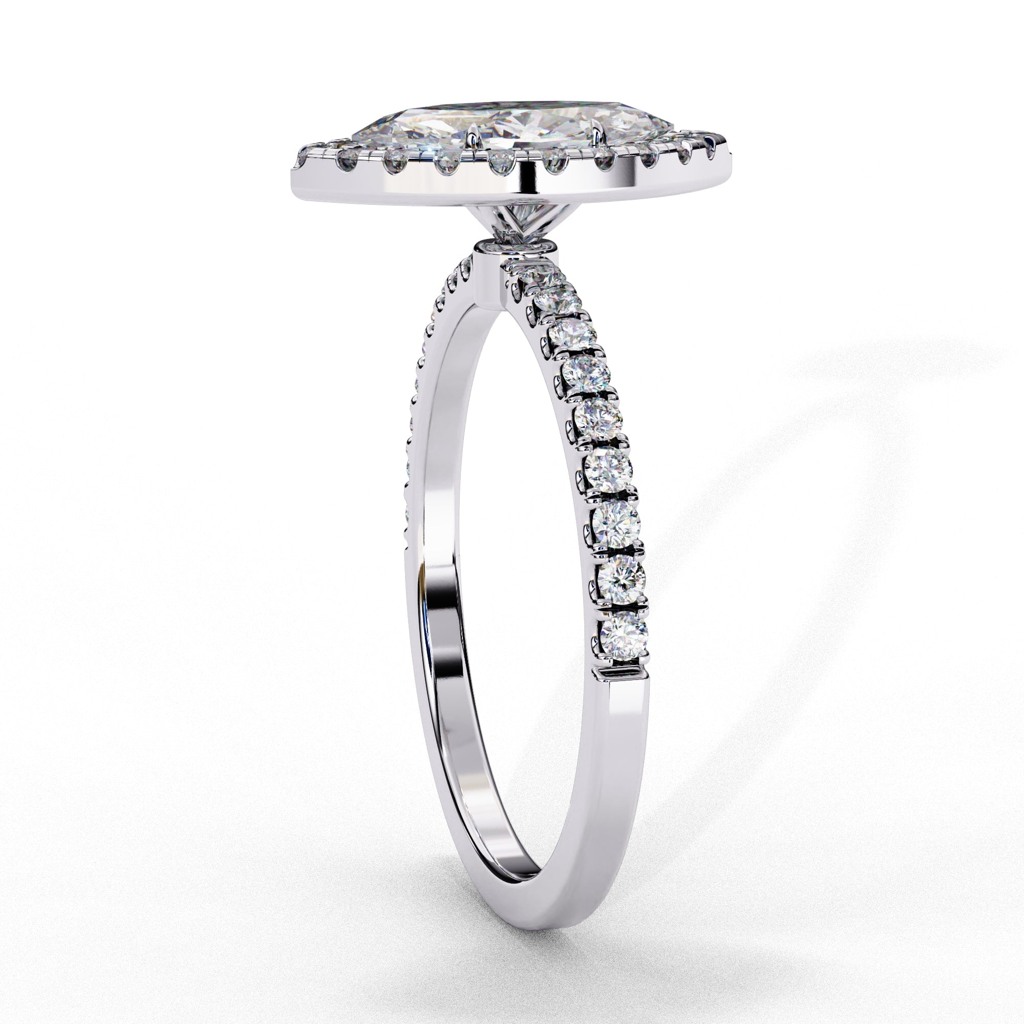 Elegant Central Stone Diamond Ring with Radiant Side Stones