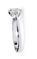 Elegant Radiant Central Stone Ring with Shimmering Side Accents
