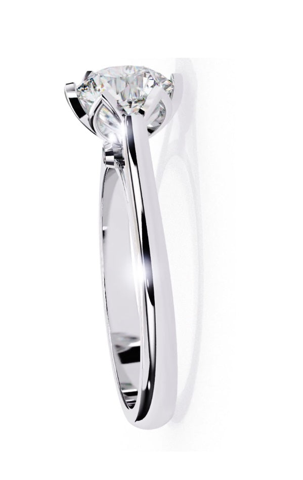 Elegant Radiant Central Stone Ring with Shimmering Side Accents