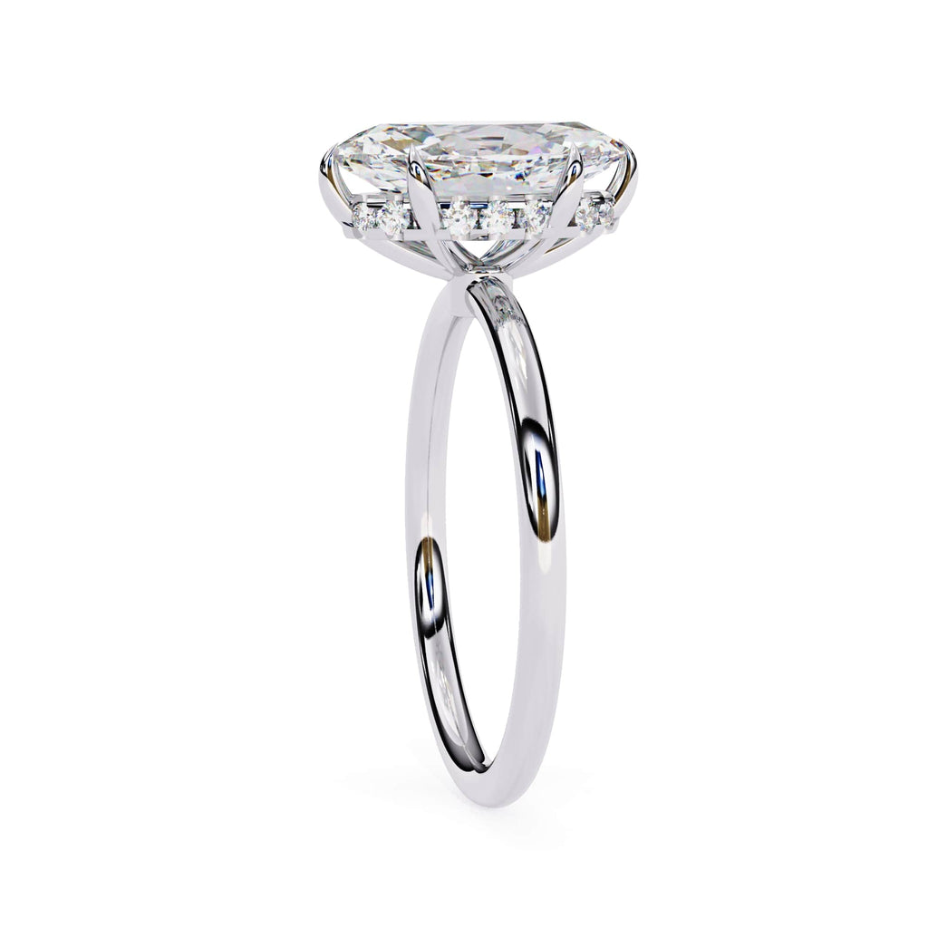 Elegant Diamond Central Stone Side Accent Ring