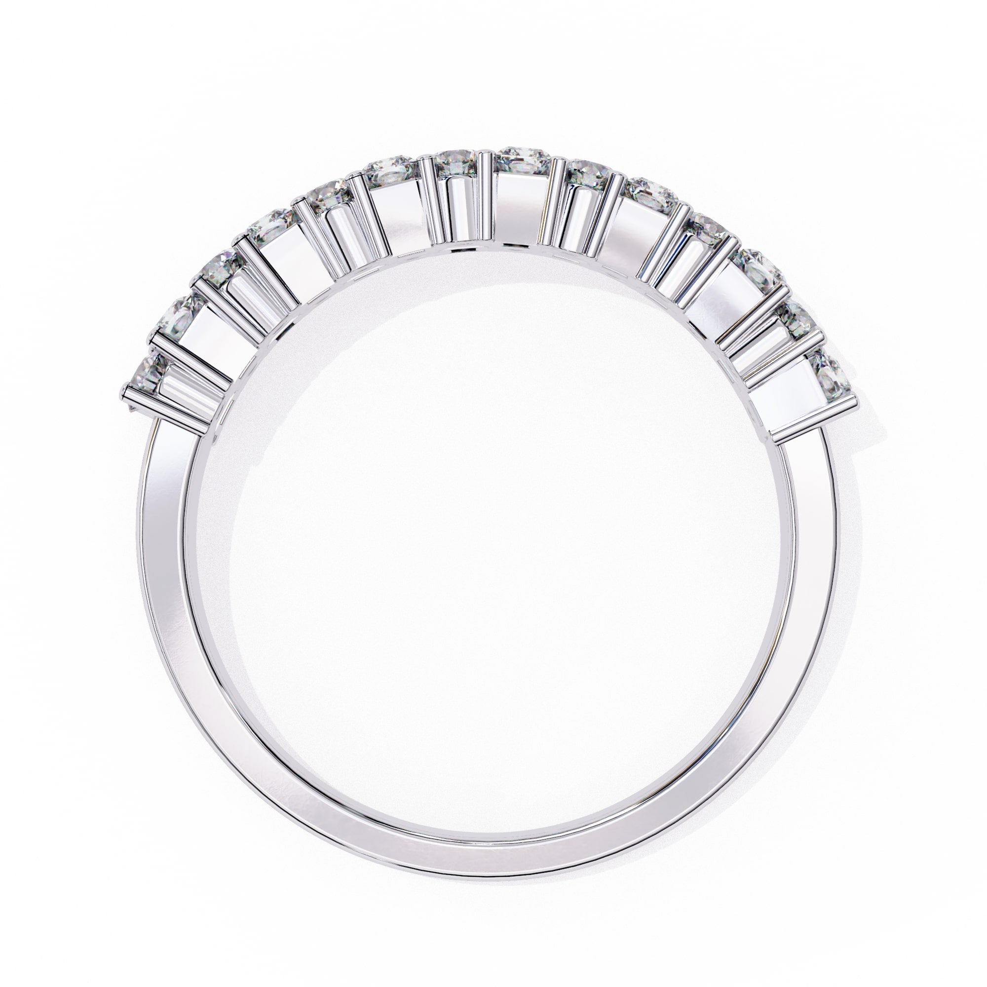 Radiant Diamond Side Stone Eternity Ring