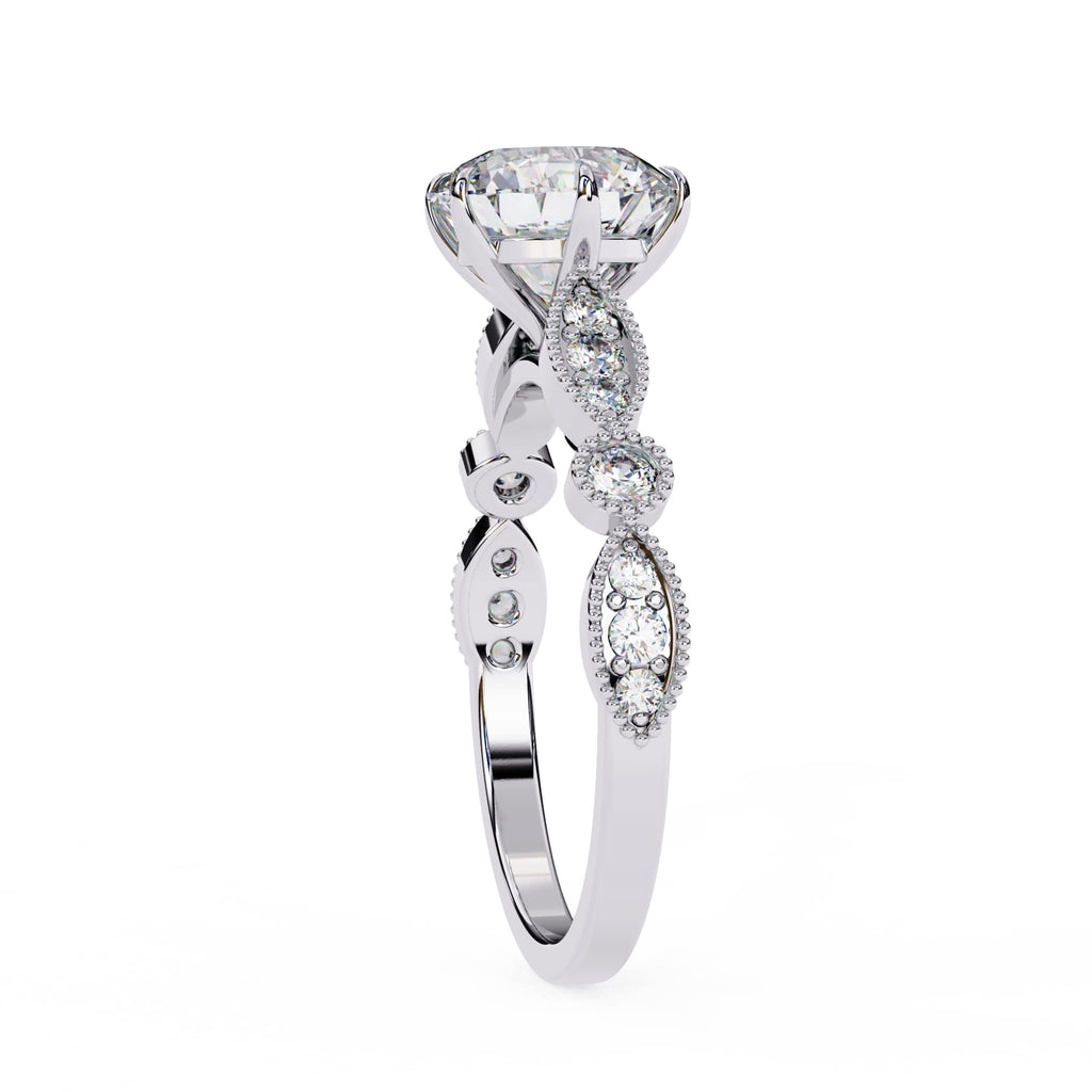 Elegant Central Stone Diamond Ring with Radiant Side Accents