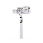 Radiant Central Stone Diamond Ring with Shimmering Side Accents