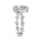 Radiant Central Stone Diamond Ring with Shimmering Side Accents