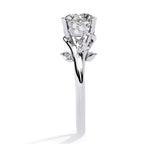 Exquisite Central Stone Diamond Ring with Shimmering Side Accents