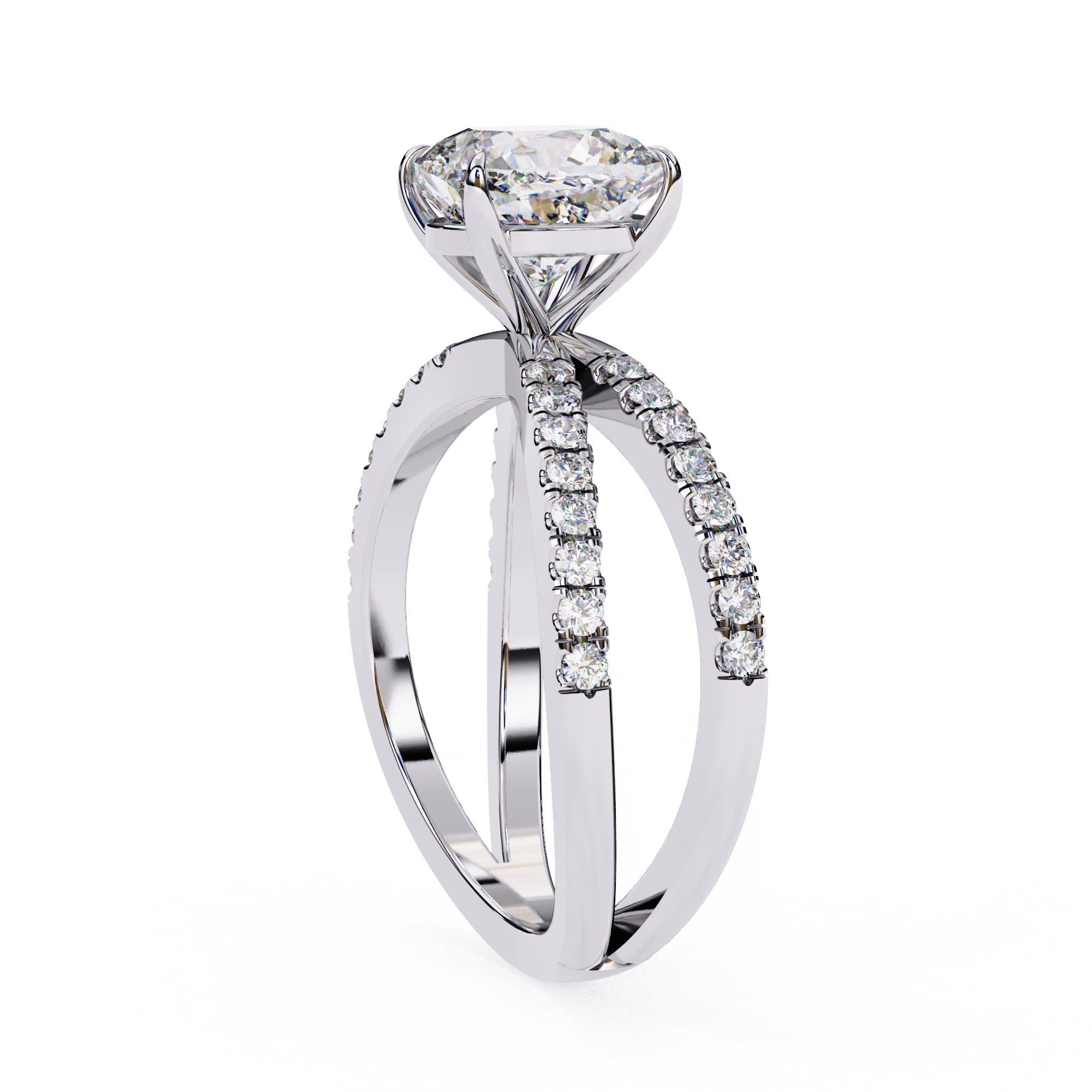 Elegant Central Stone Diamond Ring with Radiant Side Accents