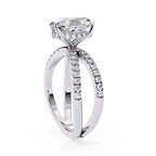 Elegant Central Stone Diamond Side Accent Ring