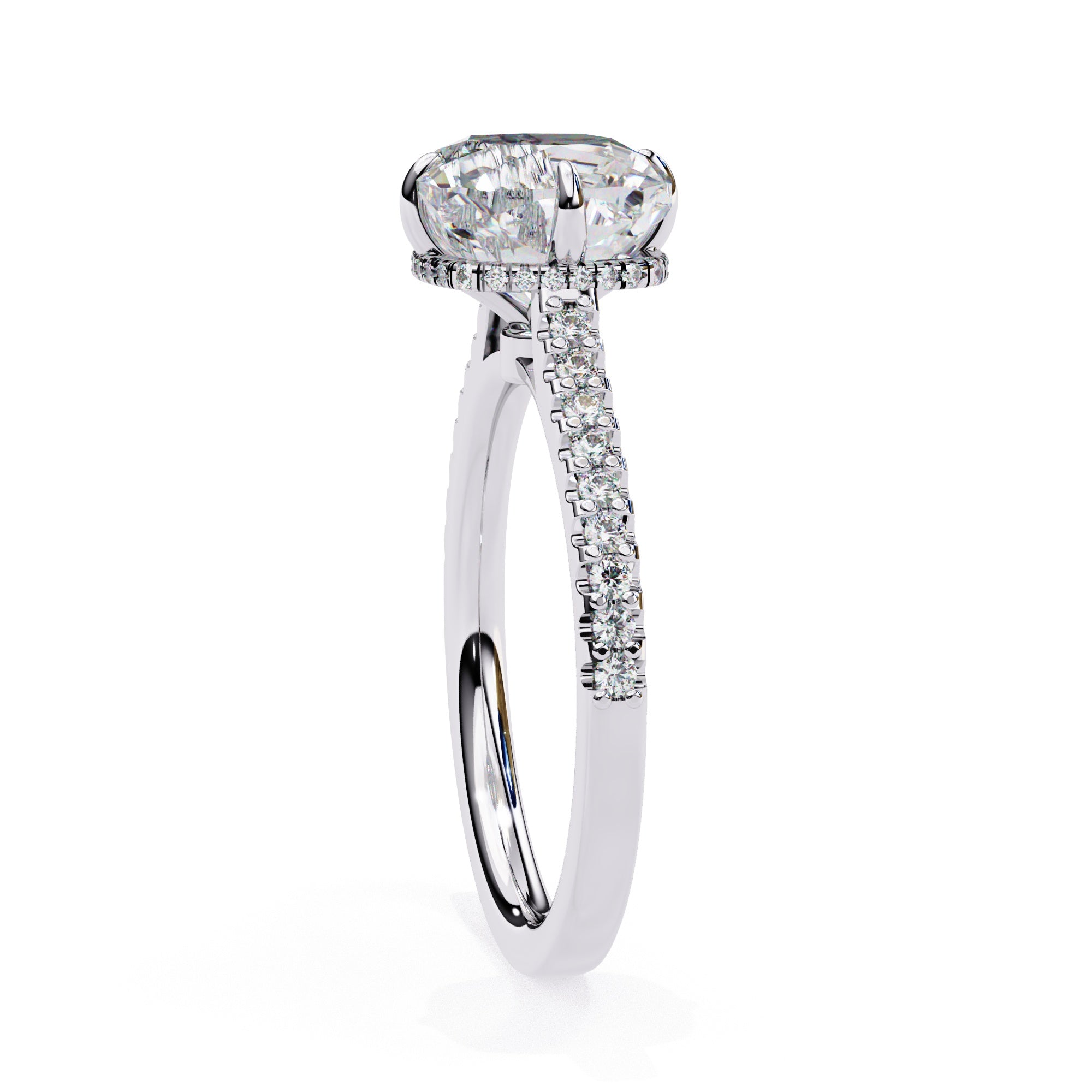 Elegant Central Stone Diamond Ring with Side Stone Accents