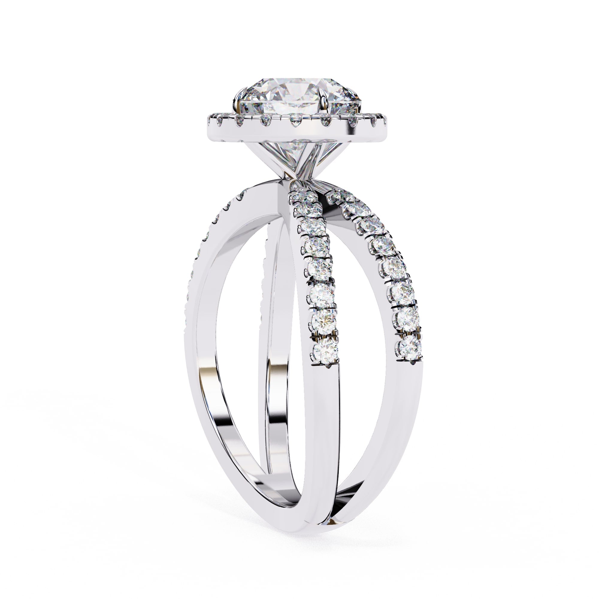 Elegant Central Stone Diamond Ring with Radiant Side Accents