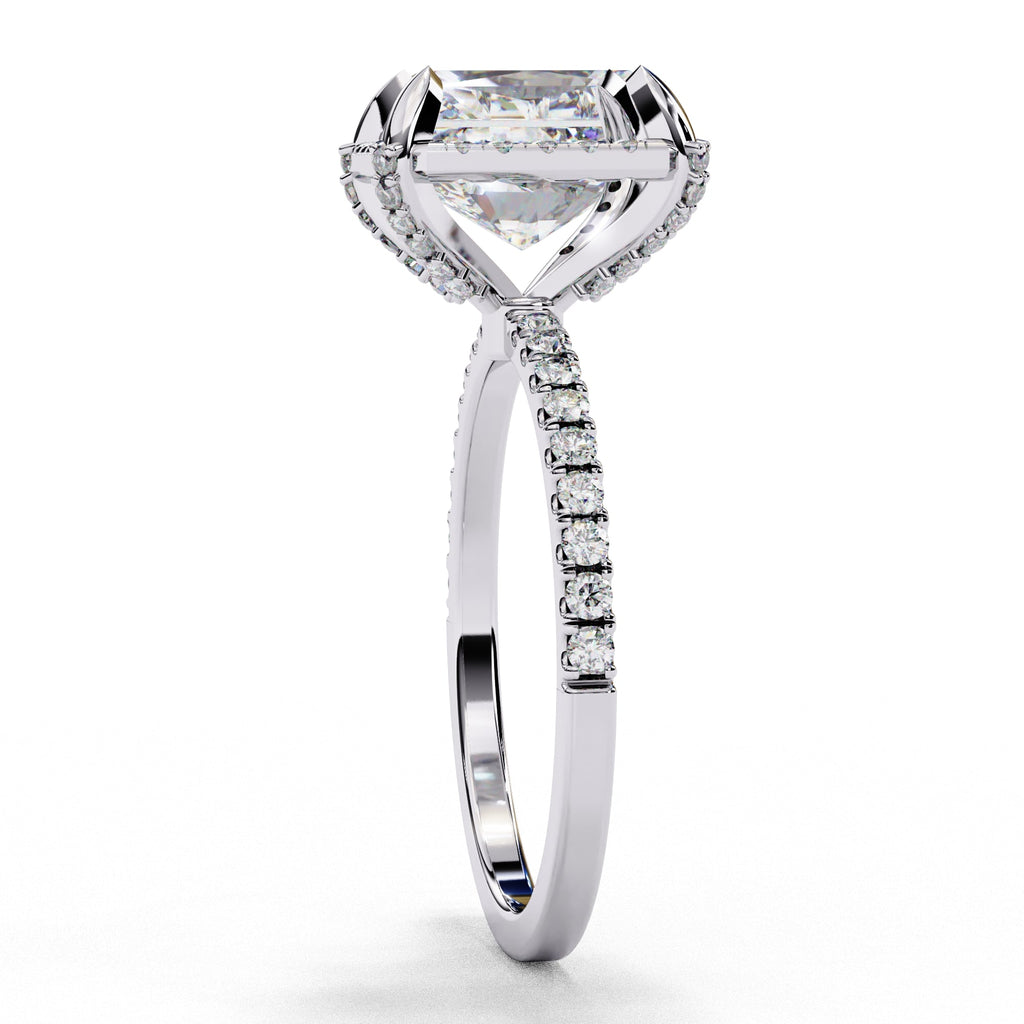 Elegant Central Stone Diamond Halo Ring