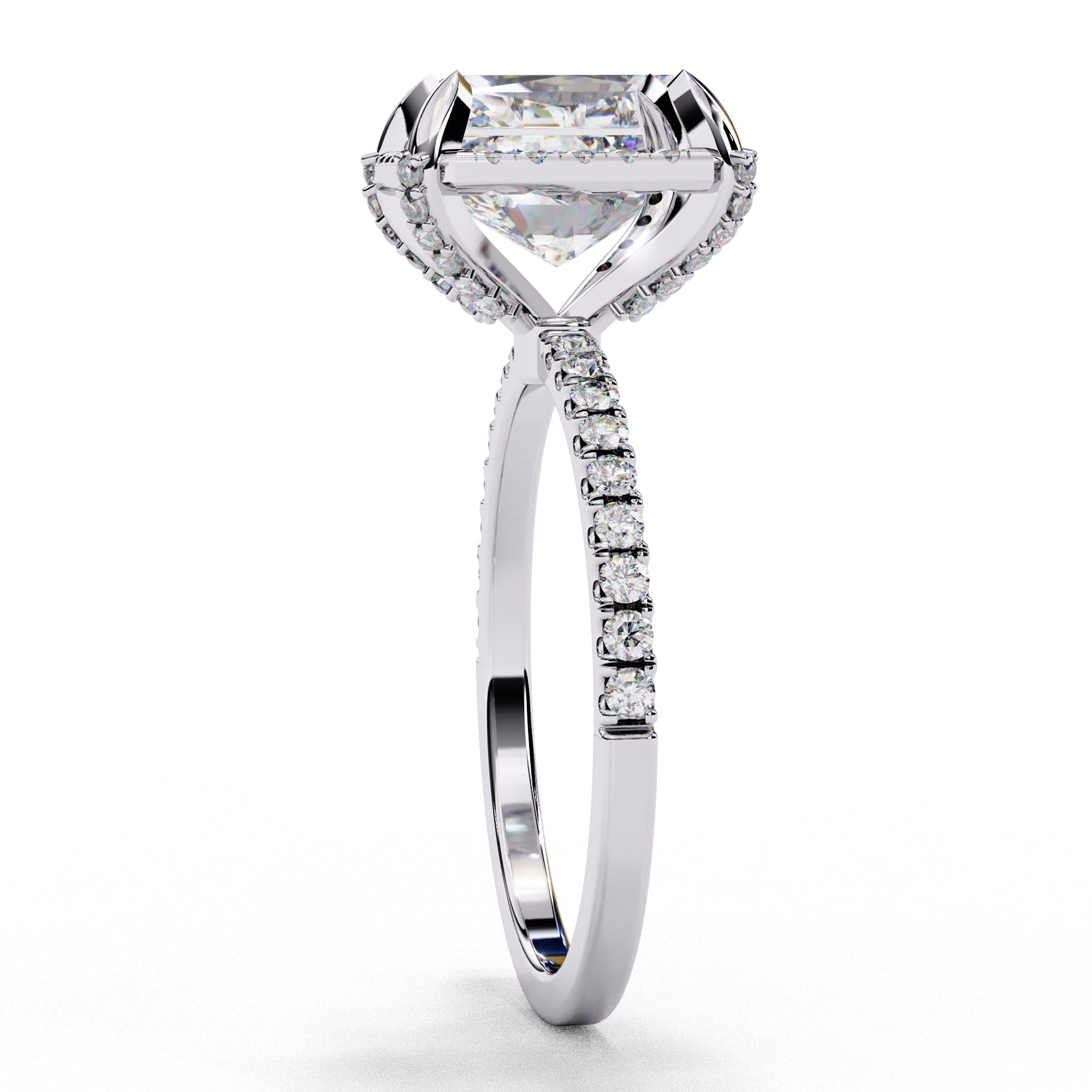 Elegant Central Stone Diamond Halo Ring