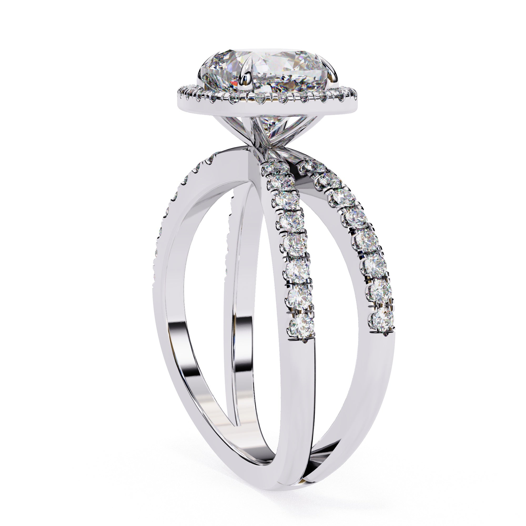 Elegant Diamond Central Stone Ring with Brilliant Side Accents