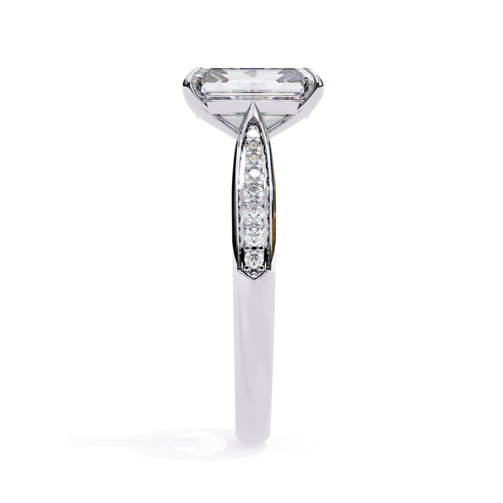 Elegant Central Stone Diamond Side Accent Ring