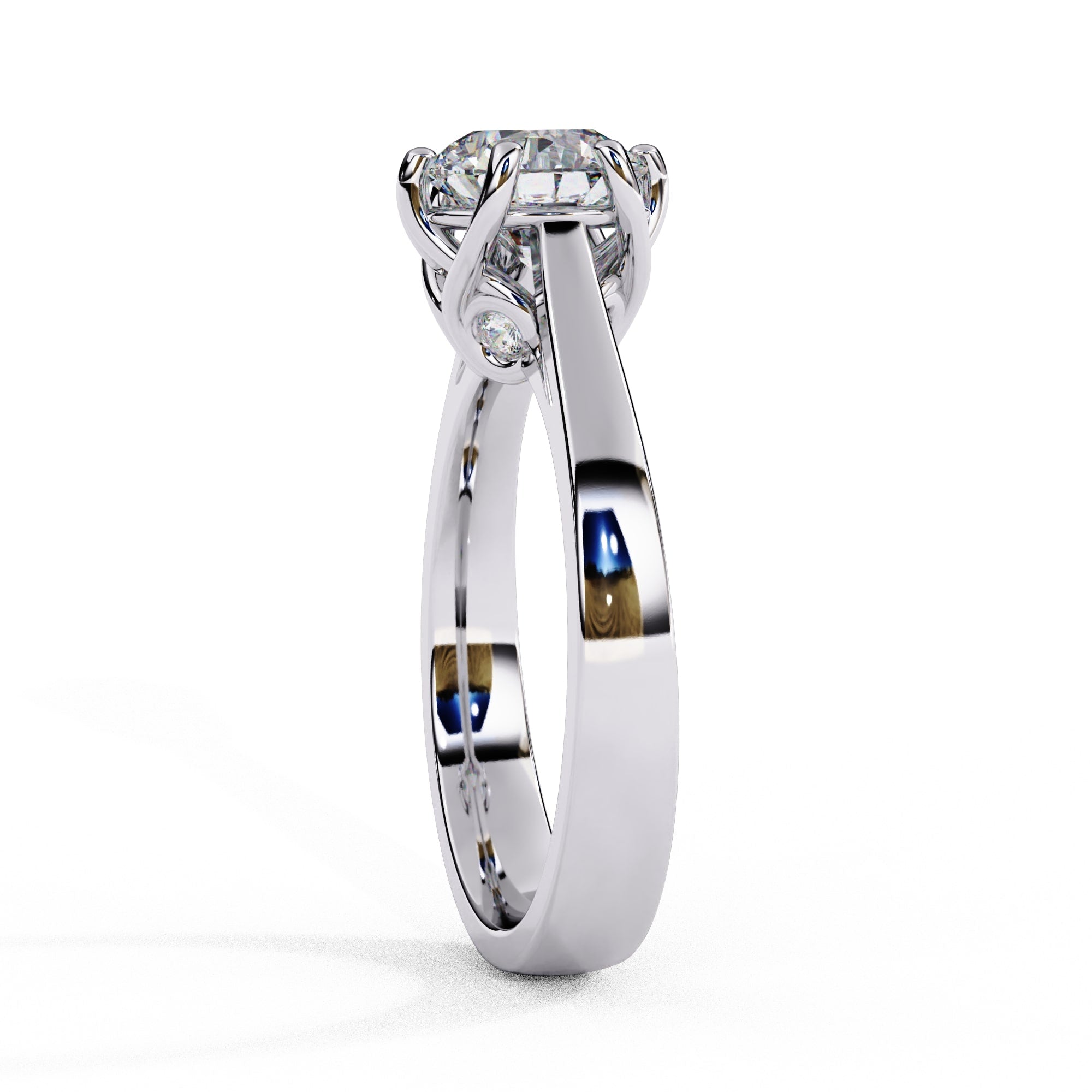 Elegant Central Stone Diamond Ring with Radiant Side Accents
