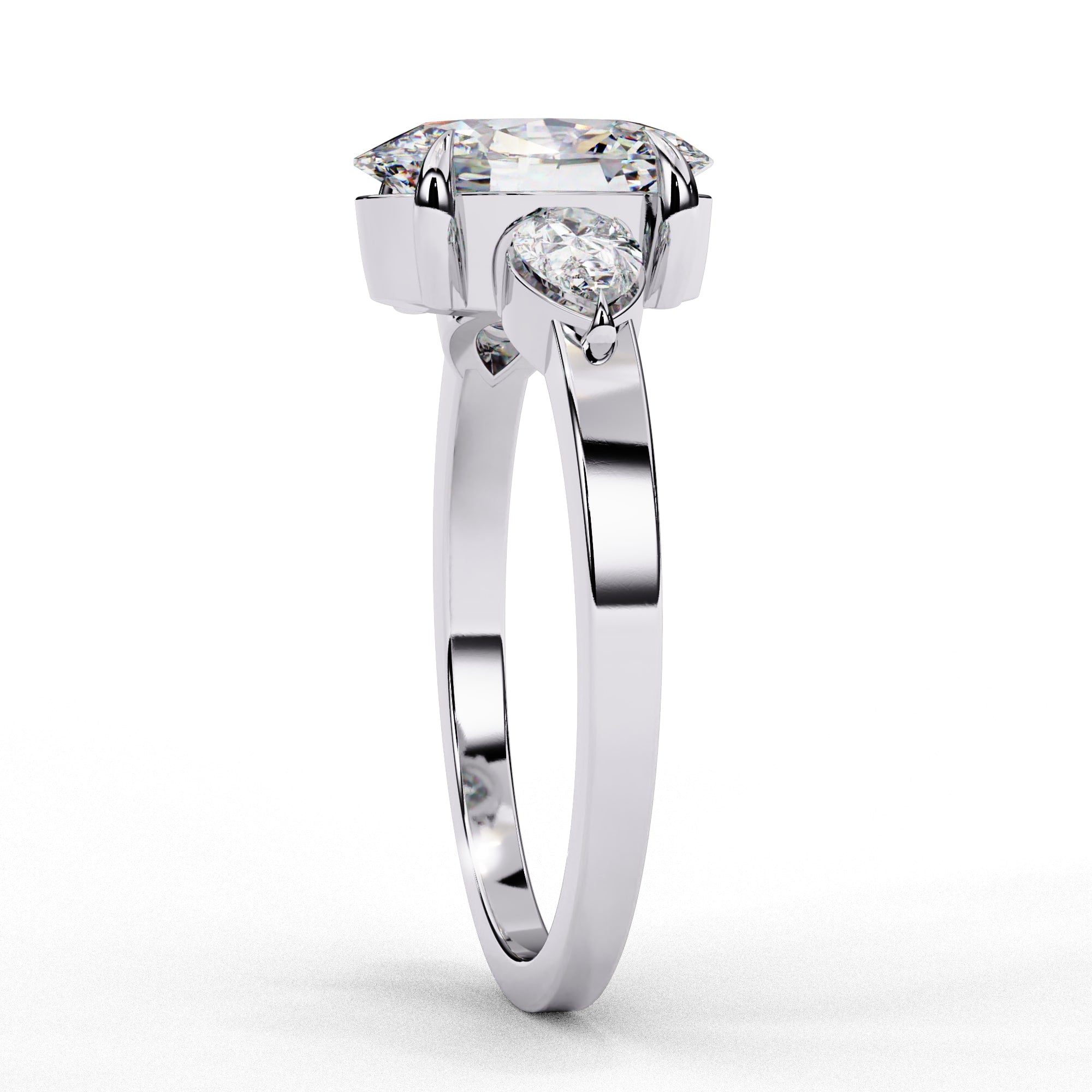 Elegant Multi-Stone Central Brilliance Ring