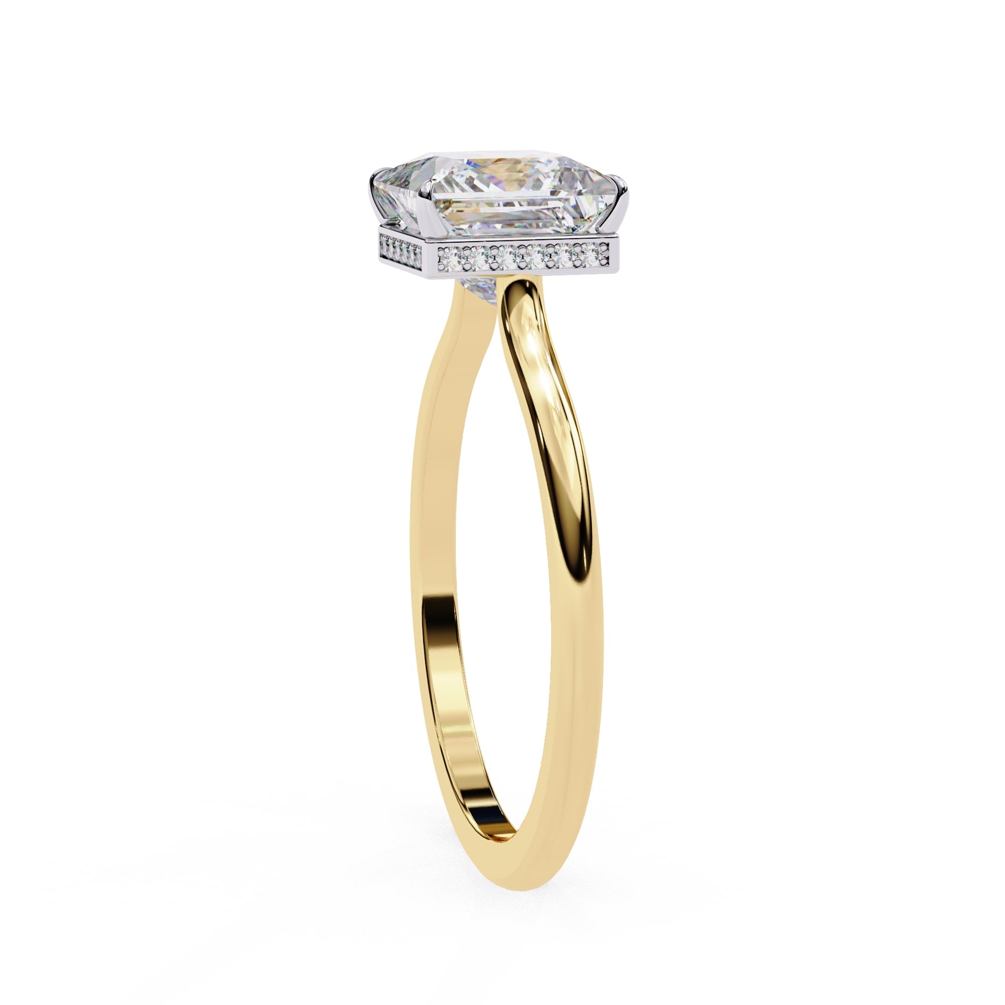 Elegant Central Stone Diamond Ring with Side Stone Brilliance