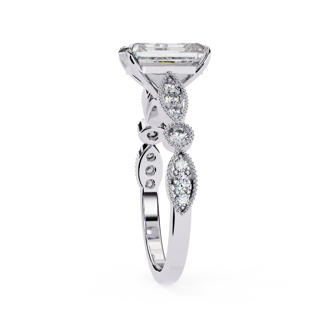 Elegant Central Stone Diamond Ring with Side Accents