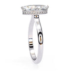 Radiant Central Stone Diamond Ring with Shimmering Side Accents
