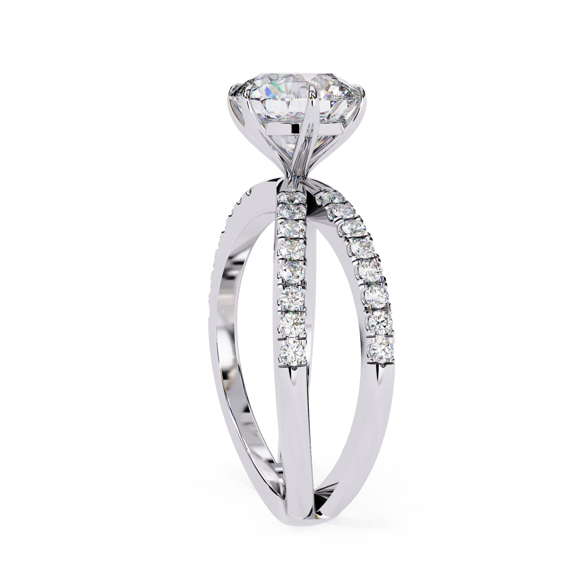 Elegant Central Stone Diamond Ring with Side Accents