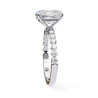 Radiant Central Stone Diamond Ring with Shimmering Accents