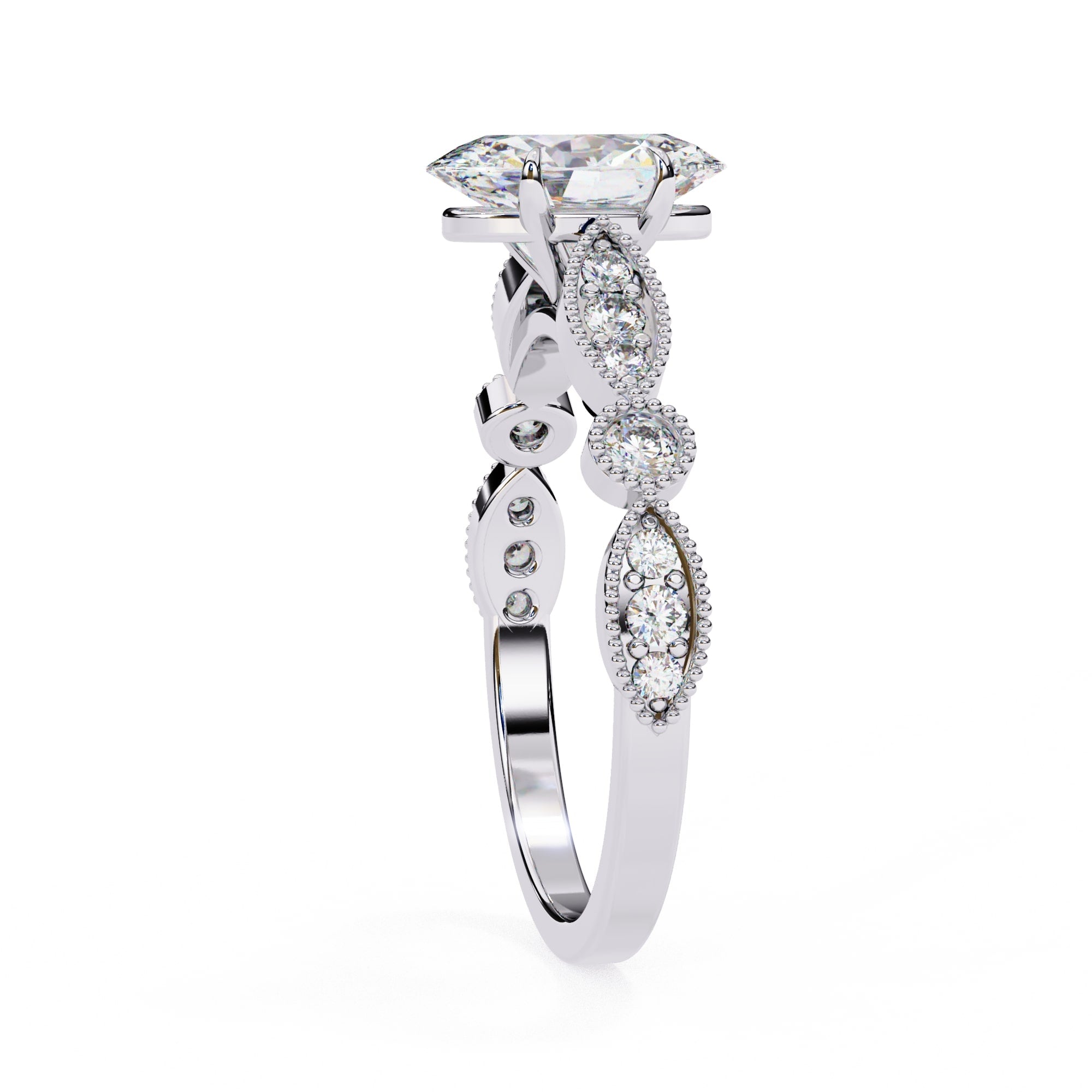 Elegant Diamond Central Stone Ring