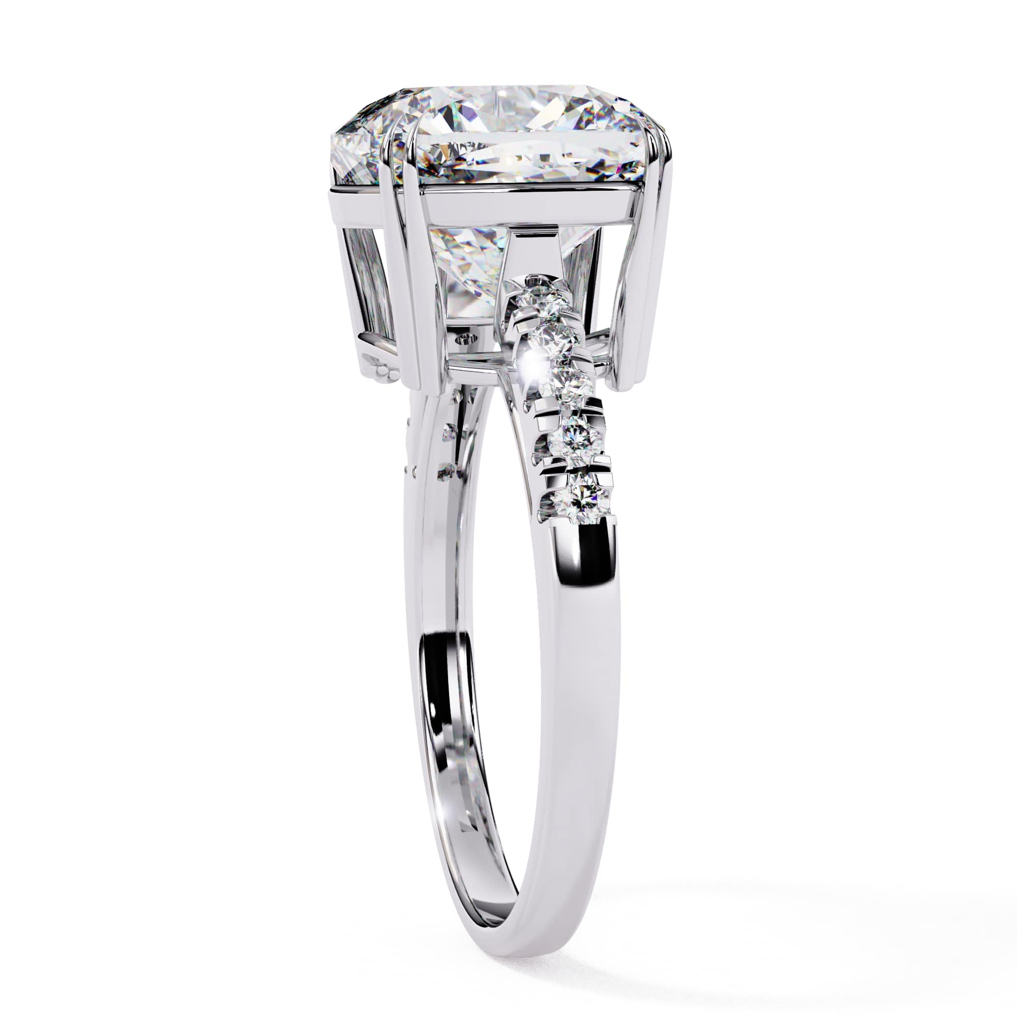 Elegant Diamond Side Stone Brilliance Ring