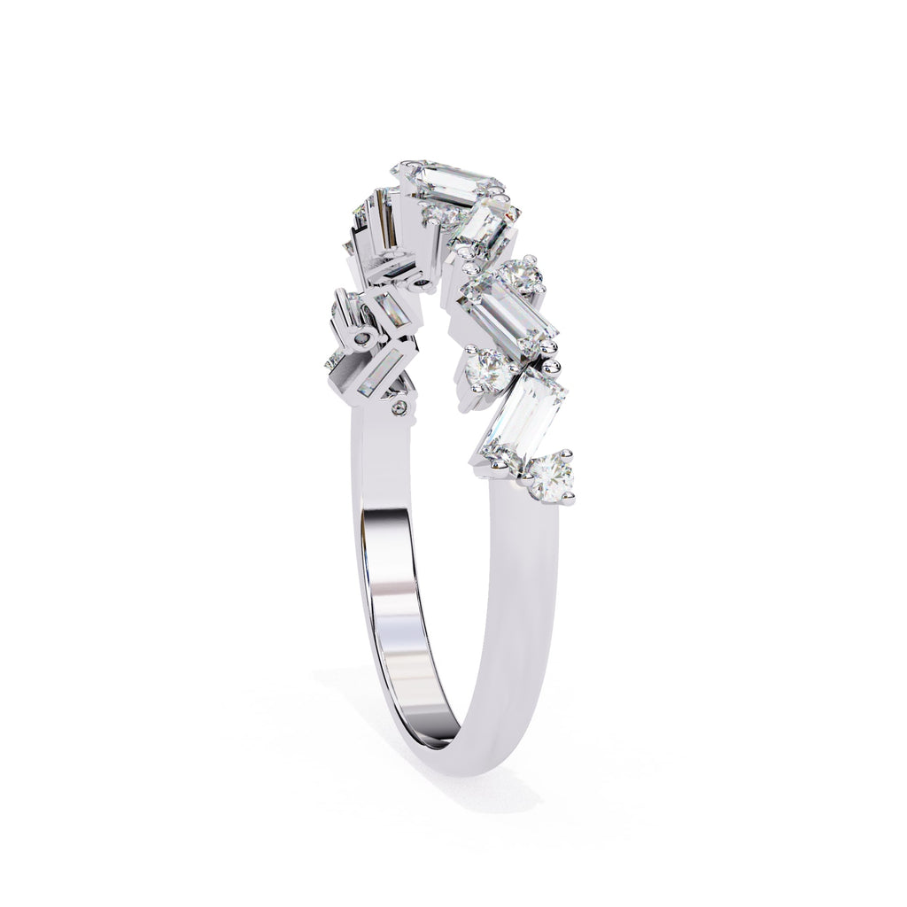 Radiant Diamond Side Stone Eternity Ring