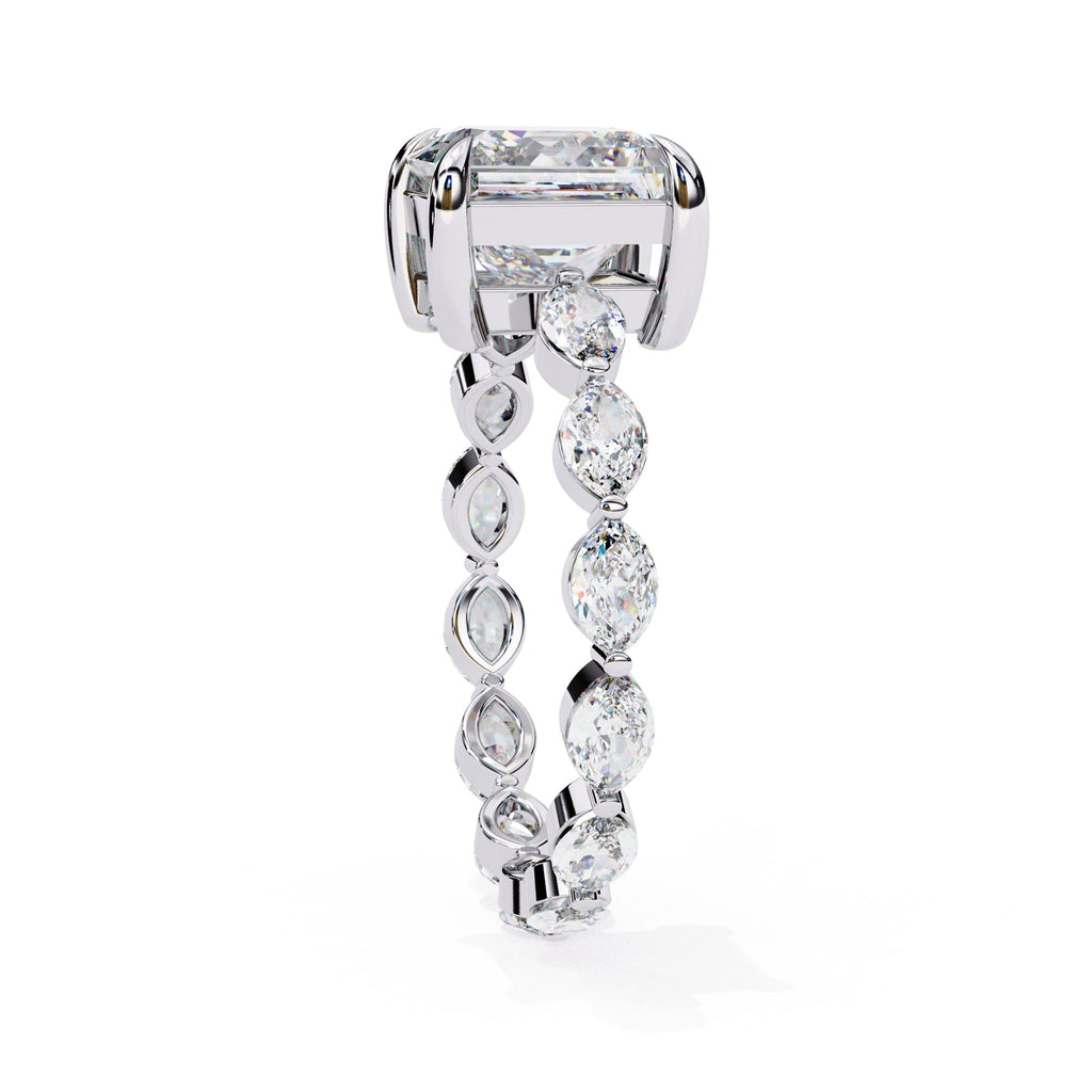 Sparkling Central Stone Diamond Ring with Side Accents