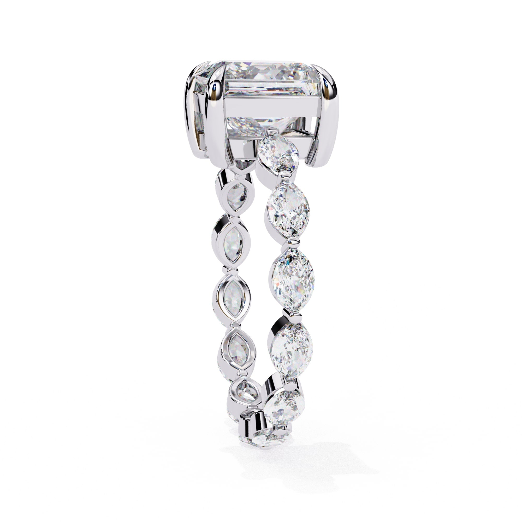 Sparkling Central Stone Diamond Ring with Side Accents