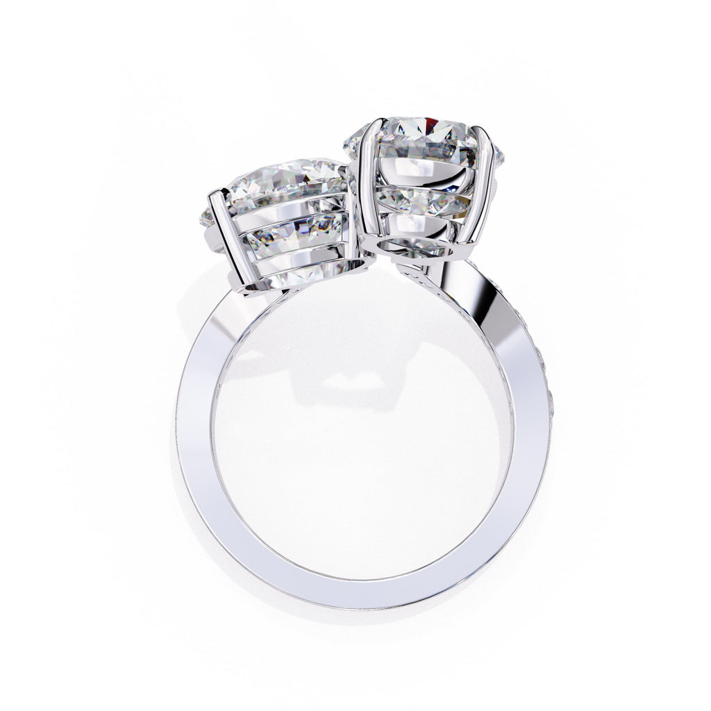 Radiant Central Brilliance Diamond Ring with Elegant Side Stones