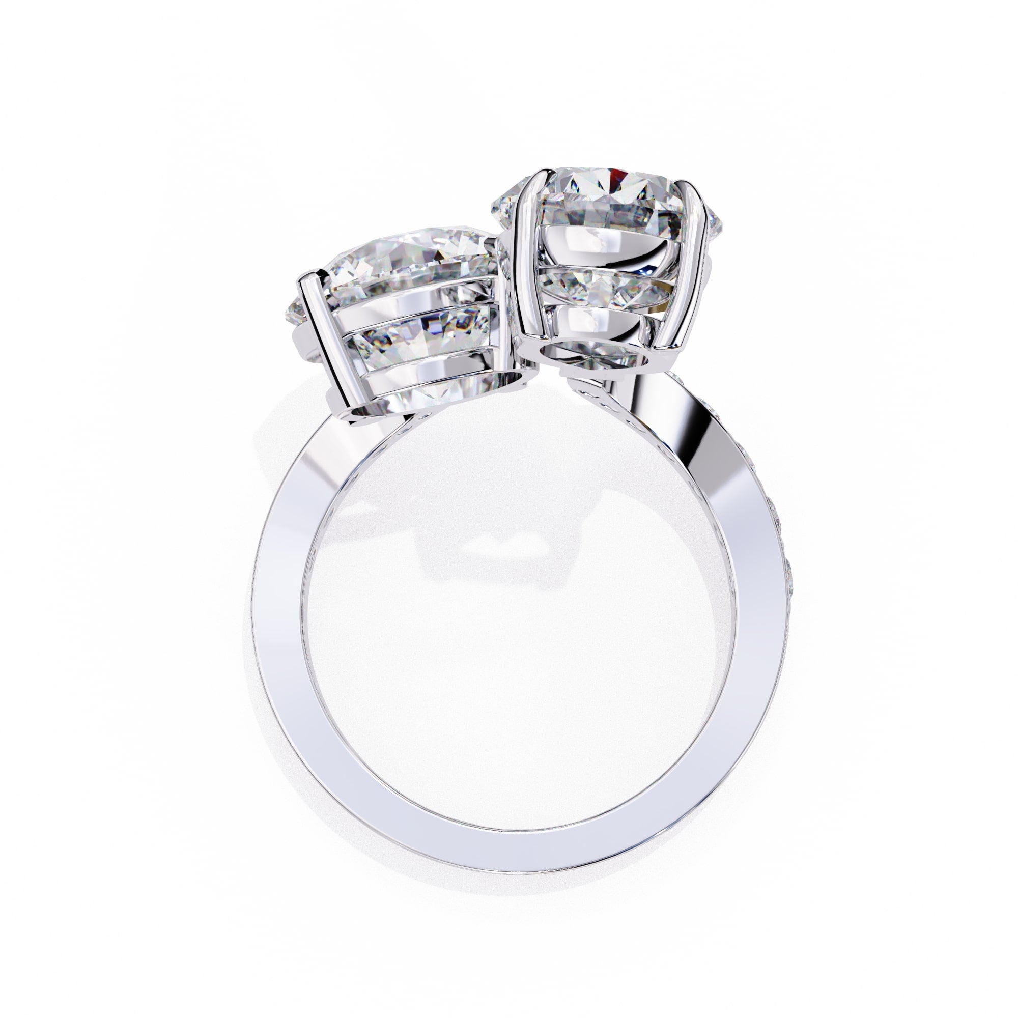 Radiant Central Brilliance Diamond Ring with Elegant Side Stones