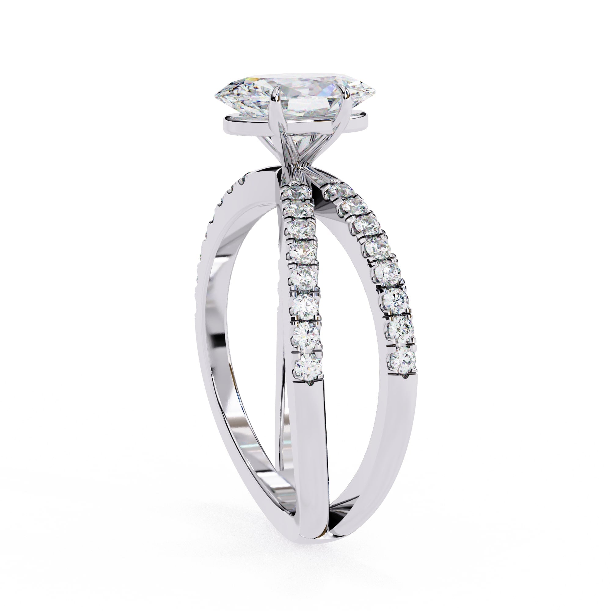 Elegant Radiance Central Stone Diamond Ring