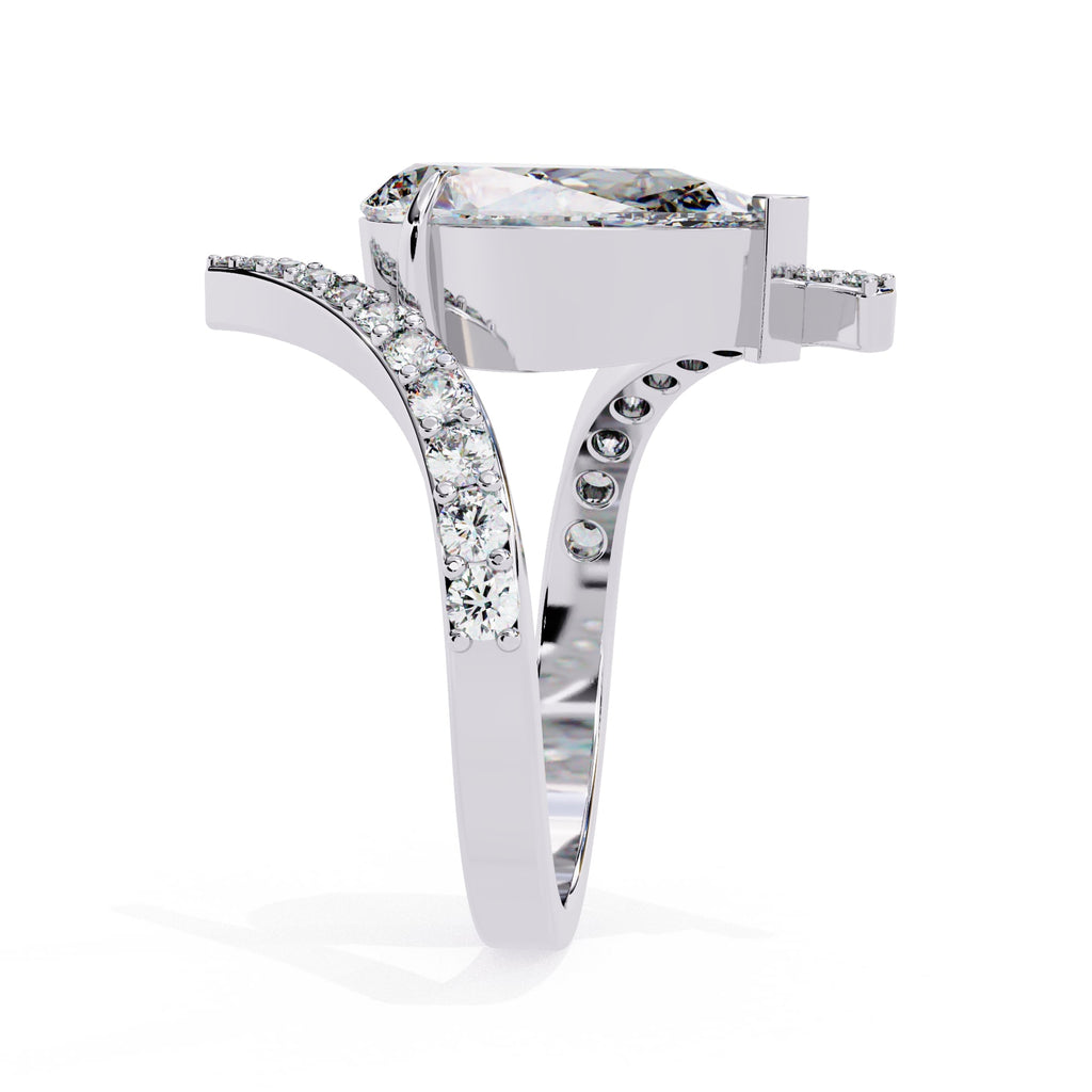 Radiant Central Stone Diamond Ring with Side Accents