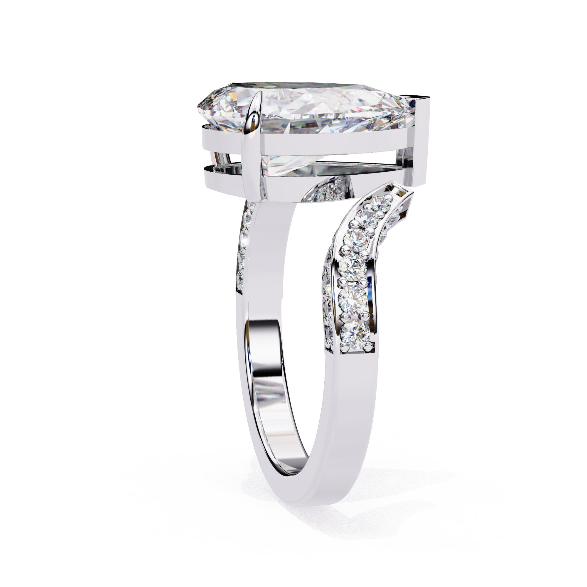 Elegant Side Stone Brilliance Diamond Ring
