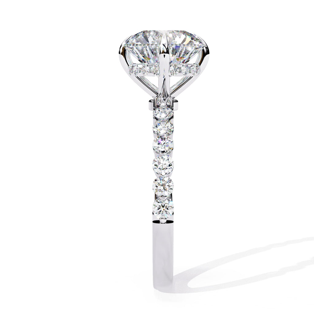 Radiant Central Brilliance Side Stone Ring