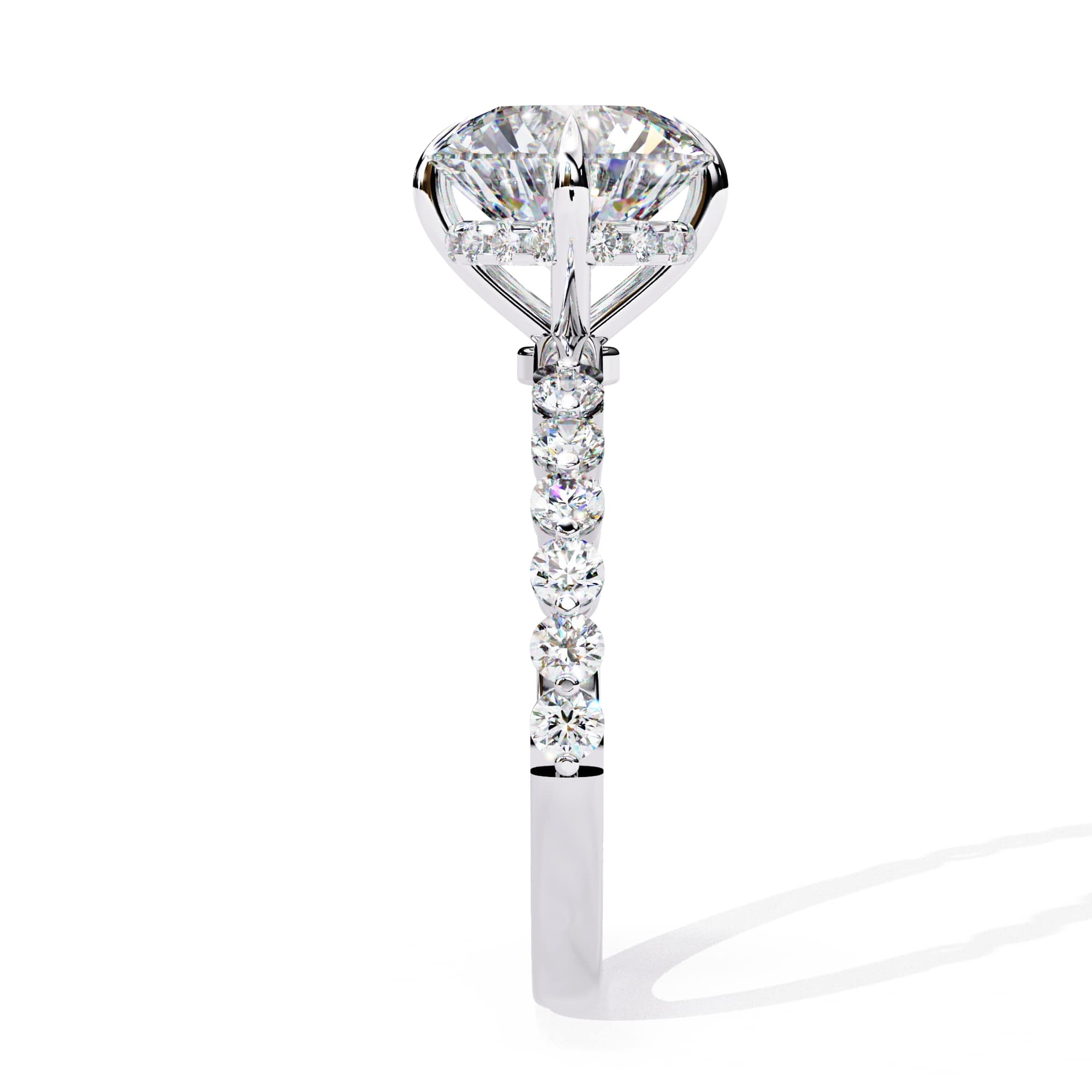 Radiant Central Brilliance Side Stone Ring
