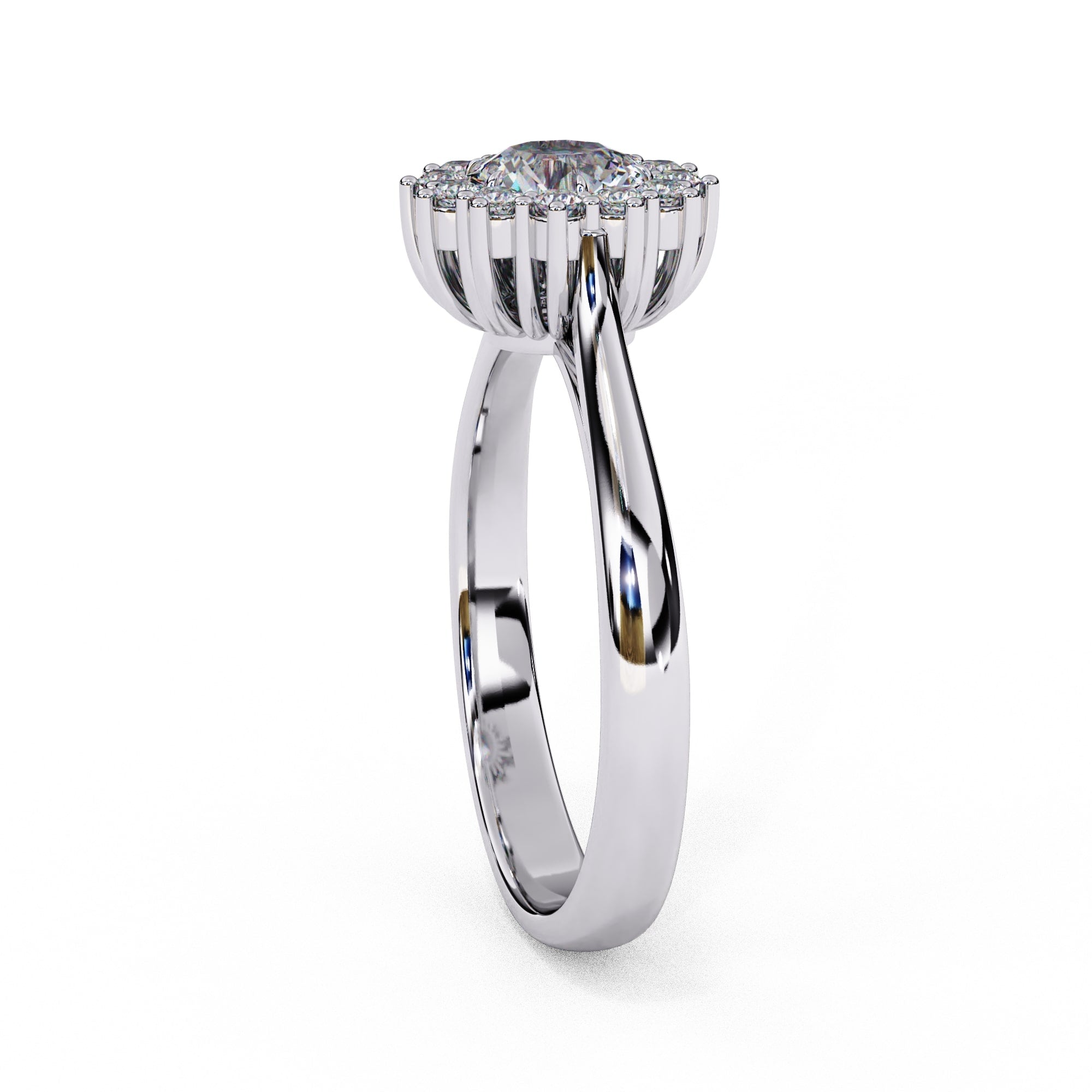 Elegant Central Stone Diamond Ring with Side Stone Brilliance