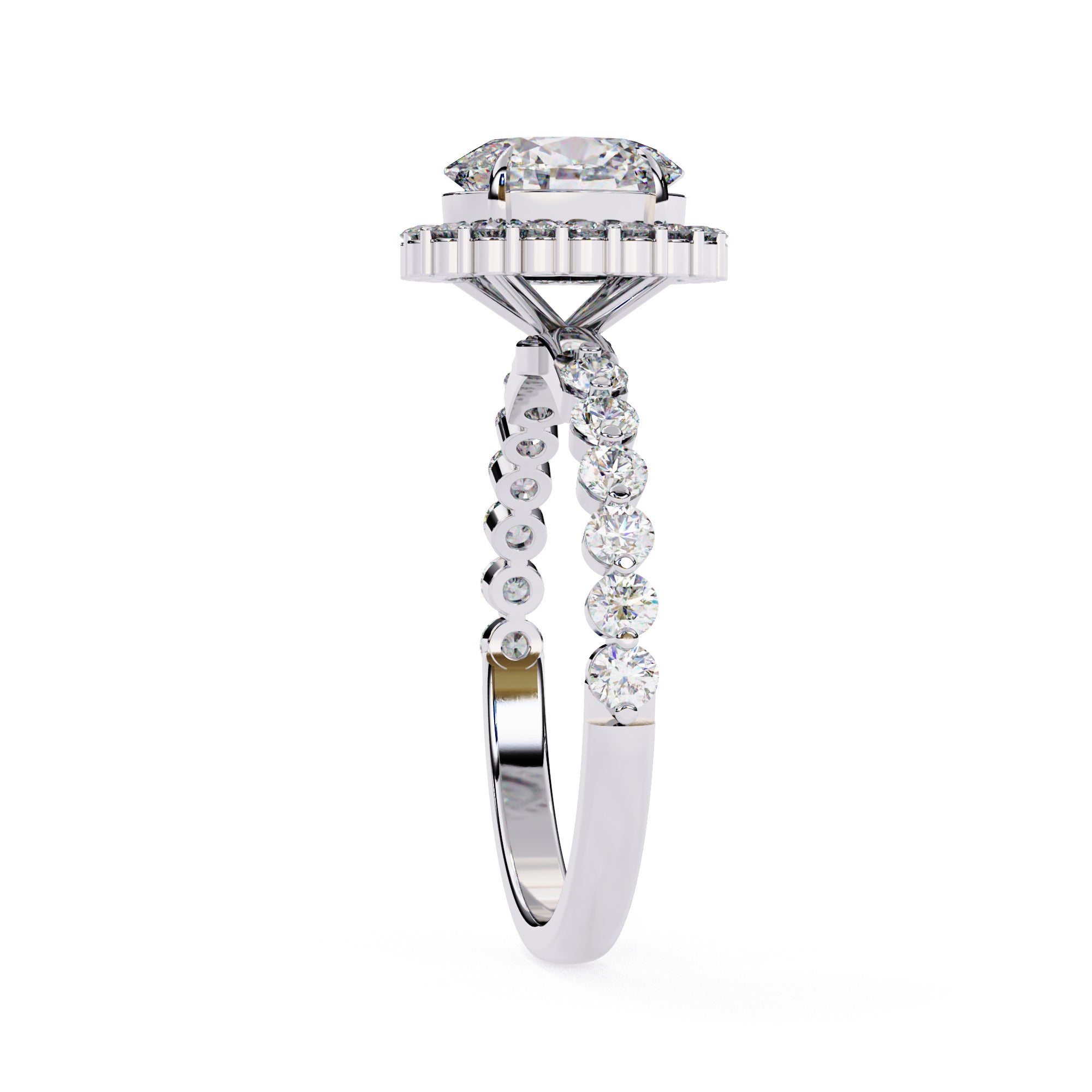 Elegant Central Stone Diamond Ring with Brilliant Side Accents