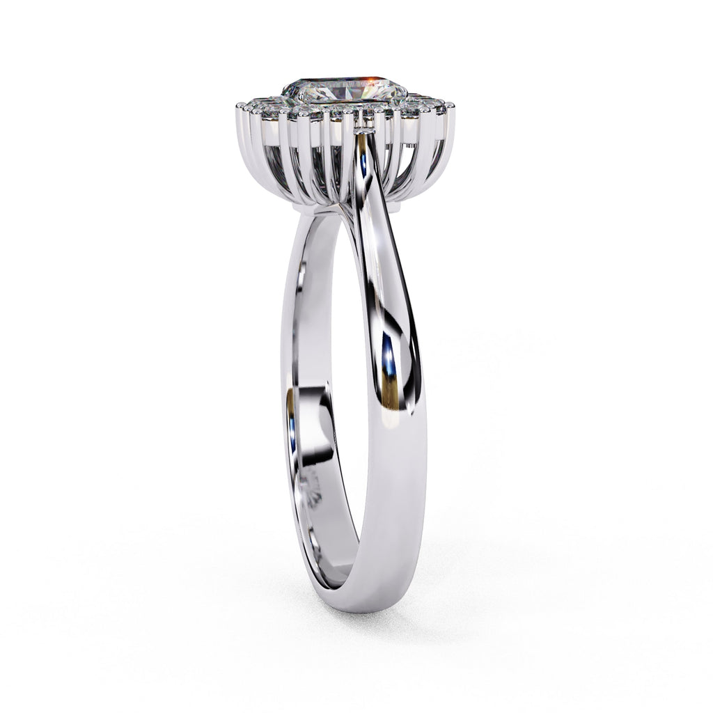 Elegant Central Stone Diamond Halo Ring