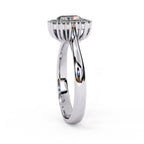 Elegant Central Stone Diamond Halo Ring