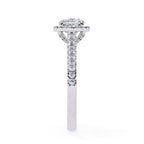 Radiant Central Stone Diamond Ring with Shimmering Side Accents