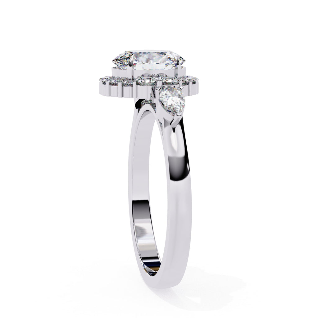 Elegant Diamond Side Stone Brilliance Ring